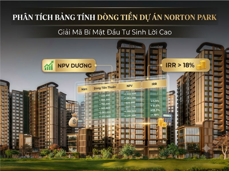 Phân Tích Bảng Tính Dòng Tiền Dự Án Norton Park: Bài Toán Tài Chính Chi Tiết Cho Căn Hộ 1PN, 2PN và 3PN